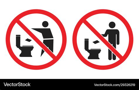 No Toilet Littering Sign Do Not Throw Paper Vector Image