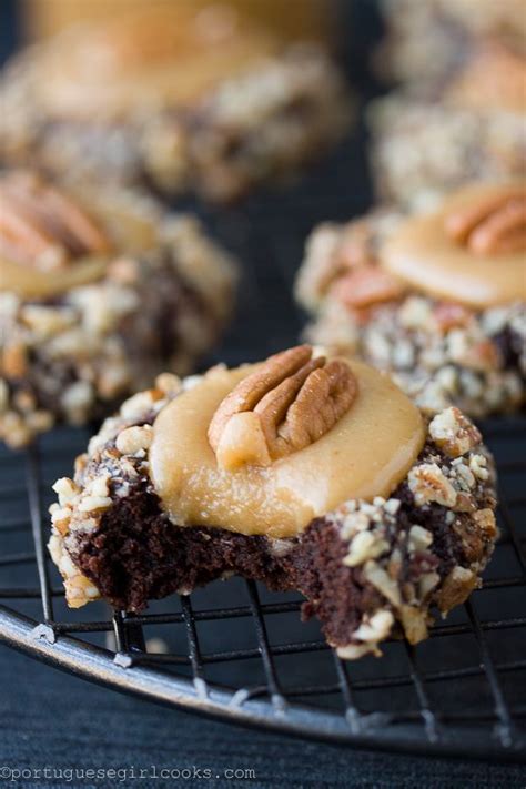 Turtle Thumbprint Cookies Recipe A Dark Chocolate Cookie Covered In