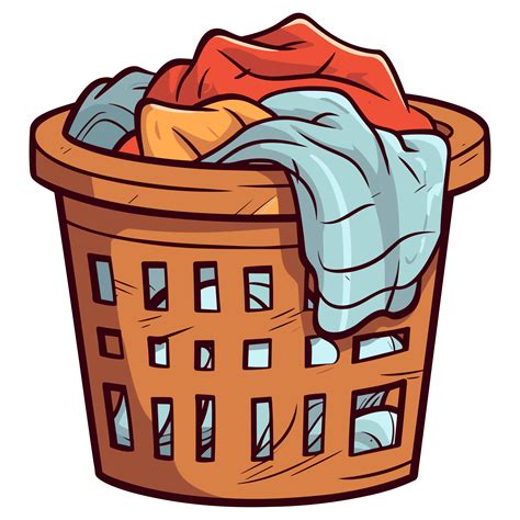 Laundry Basket Clean Clothes Cleaning Chores Housework Laundry Concept
