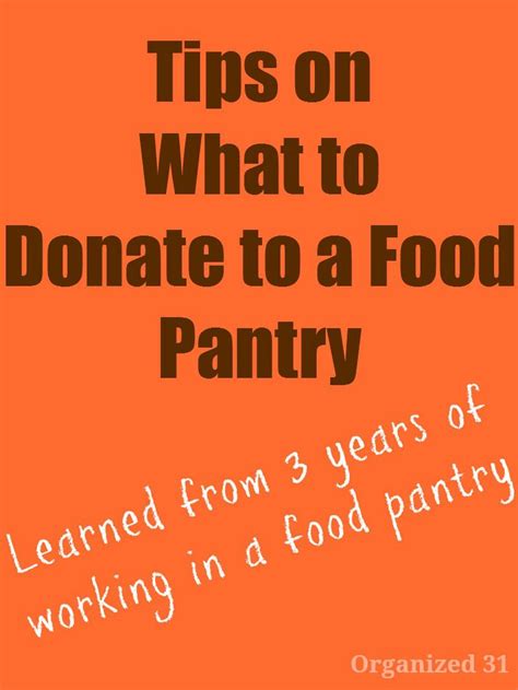 The food pantry serves on average 1,500 direct beneficiaries per year: What to Donate to a Food Pantry - Organized 31 | Food ...