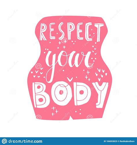 Respect Your Body Vector Hand Drawn Lettering Stock Vector