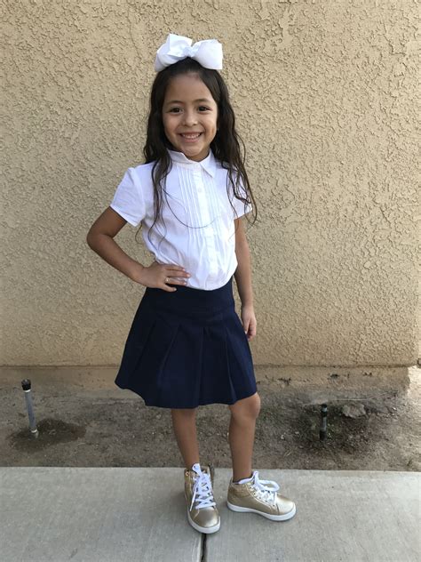Back To School 2017 School Uniform White Polo Blue Skort School
