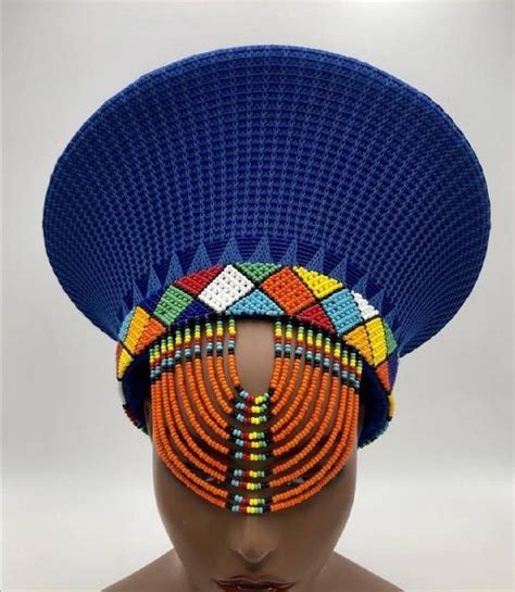 Zulu Hat With Beads Zulu Beaded Hat Isicholo Bucket Hat Etsy