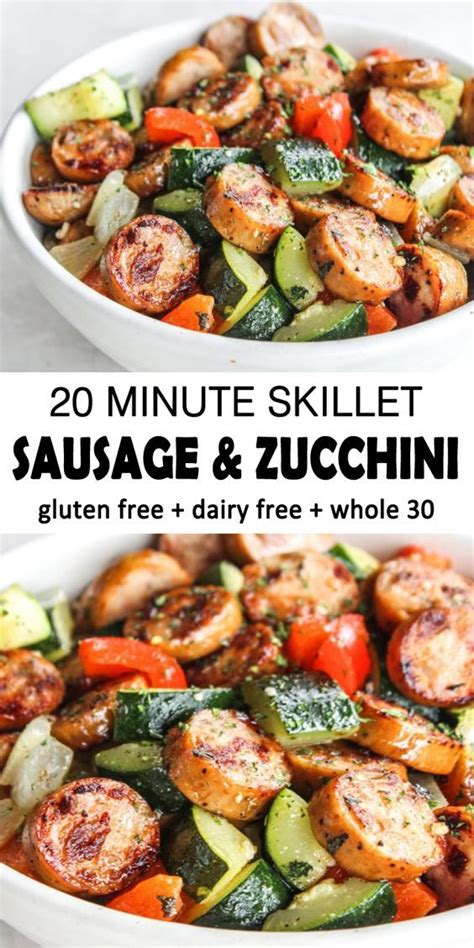 Easy pasta recipes for dinner pasta carbonara. 20 Minute Dinner Skillet Sausage and Zucchini Recipe ...
