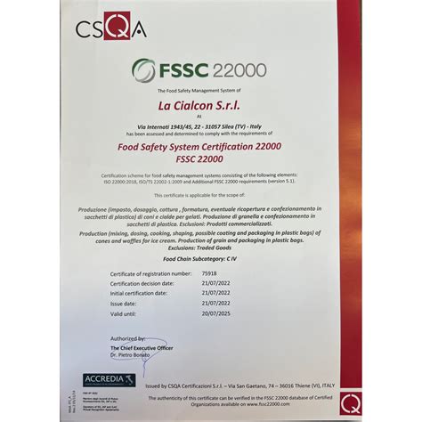 Fssc 22000 The Food Safety System Certification 22000 En La Cialcon