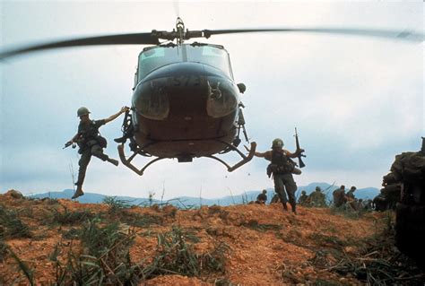 1968 Us Soldiers Jump From A Helicopter During Operation Pegasus A