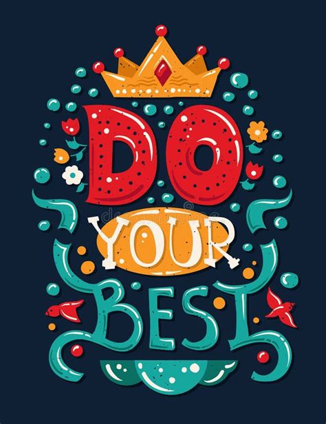 Lettering Phrase Do Your Best Stock Vector Illustration Of Decorative