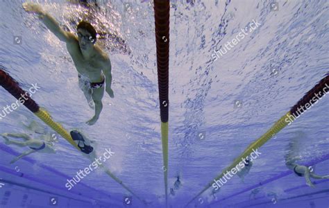 Swimmers Take Warm Laps Prior Competing Editorial Stock Photo Stock