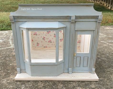 112 Shabby Chic Little Blue Bay Window Dollhouse Miniature Roombox