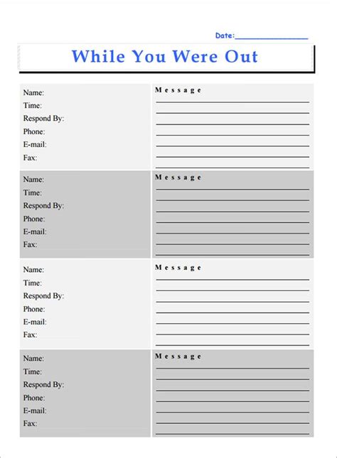 9 Phone Message Templates Free Download For Word Excel Pdf