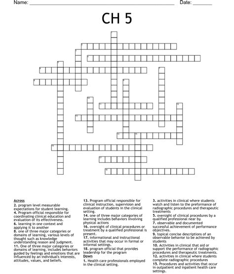 Ch 5 Crossword Wordmint