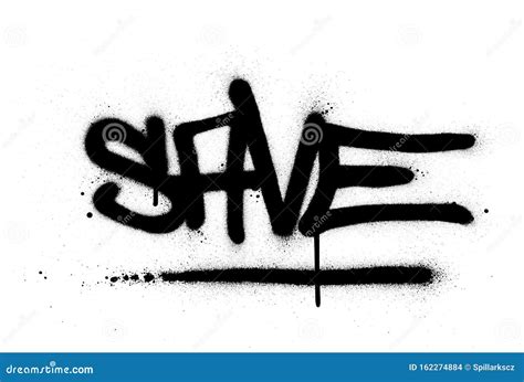 Graffiti Save Word Sprayed In Black Over White Stock Vector