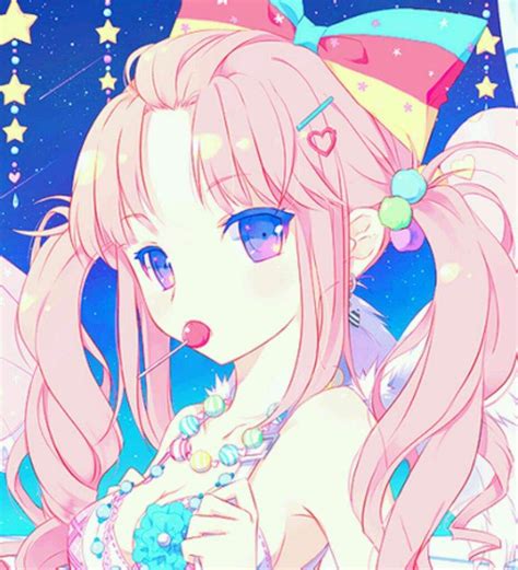 Kawaii Anime Girl With Rainbow Hair