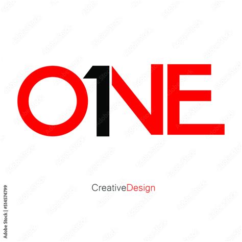 One Logo Design Vector Template Illustration 1 Number One Logo Stock