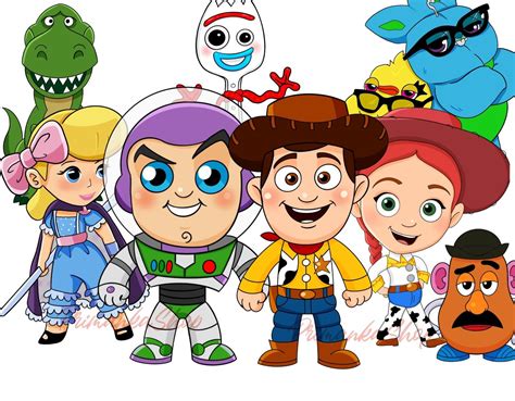 11 Png Toy Story Clipart Forky Woody Jessie Bo Peep Buzz Rex Etsy