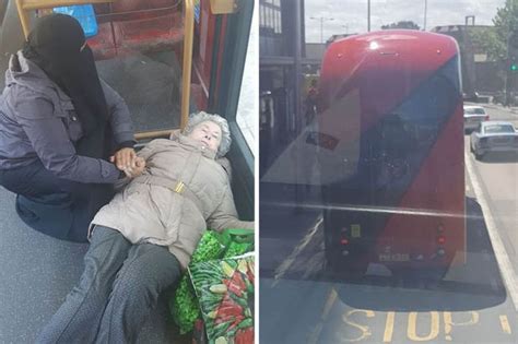 Facebook Photo Of Muslim Woman Helping Elderly Woman Who Fell On Bus