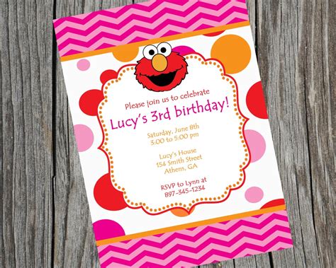 Printable Elmo Birthday Party Invitation Girly Elmo