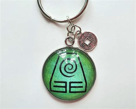 Avatar The Last Airbender Earth Kingdom Key Chain With Coin Etsy