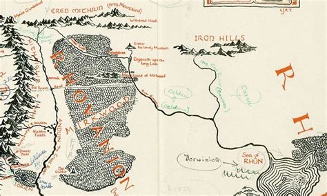 Middle Earth Map Featuring Jrr Tolkiens Annotations Discovered