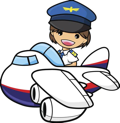 Happy Kawaii Anime Pilot Flight Attendant Cartoon Vinyl Decal Sticker