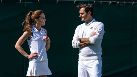 Sportlich Prinzessin Kate Spielt Tennis Mit Roger Federer