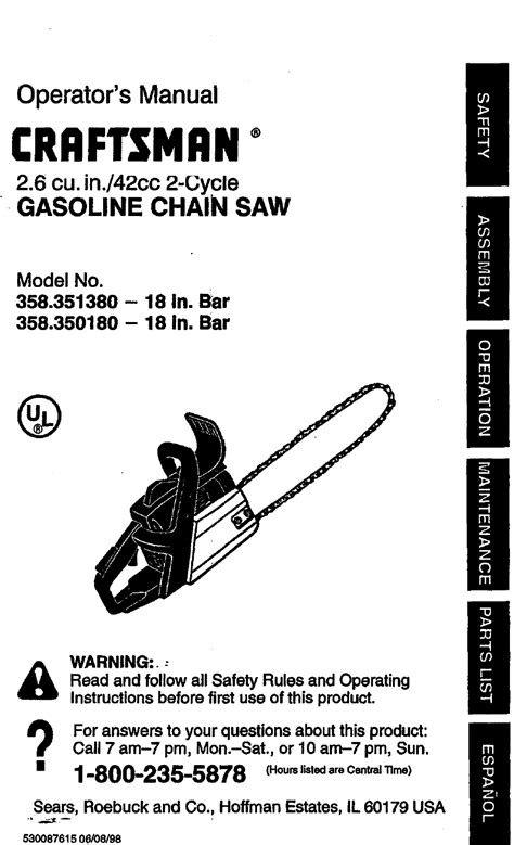 Craftsman 358 35018 Operators Manual Manualslib Makes It Easy To Find