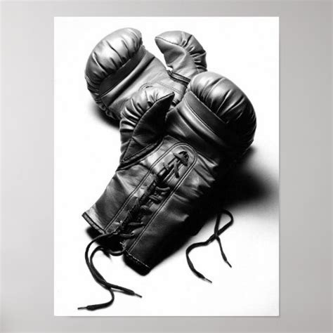 Boxing Gloves In Black And White Poster Zazzle