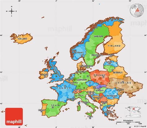 Political Simple Map Of Europe Cropped Outside