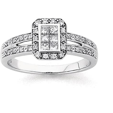 Get it as soon as tue, mar 2. 9ct White Gold Diamond Invisible Set Engagement Ring ...
