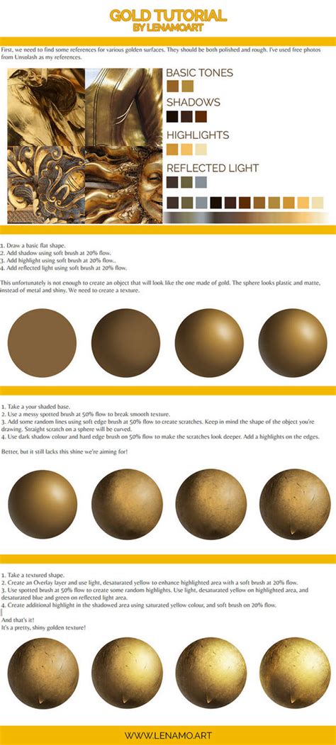 How To Paint Gold Tutorial By Lenamoart On Deviantart