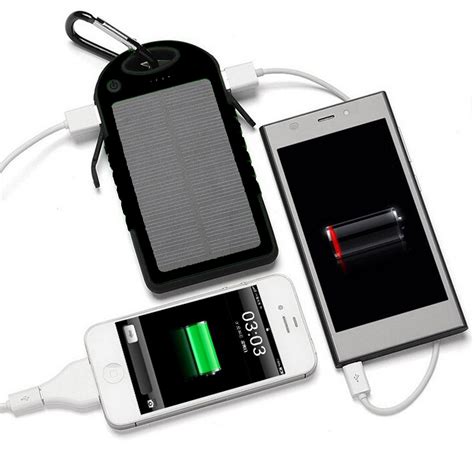 5000 Mah Dual Usb Waterproof Solar Power Bank Battery Charger For Cell