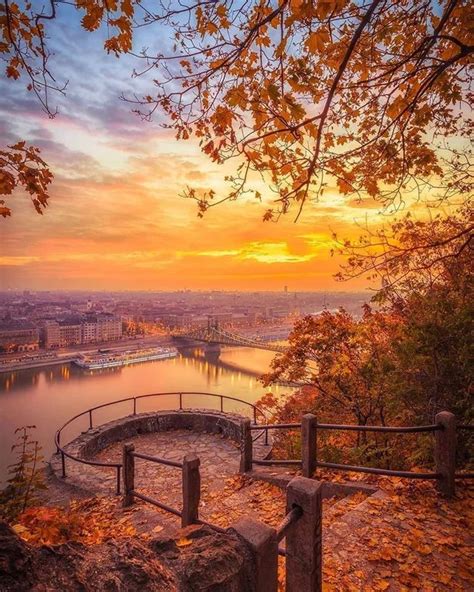 Autumnal Sunset In Budapest Hungary Mostbeautiful Autumn Scenery