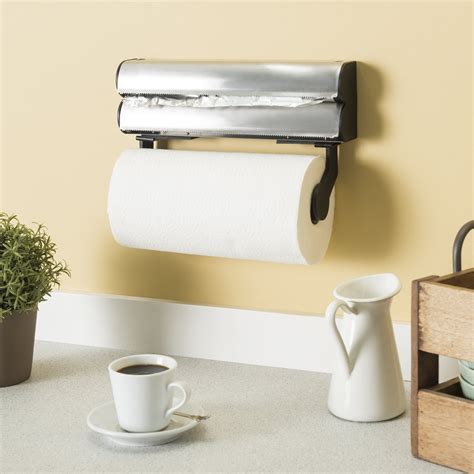 Stainless Steel Paper Towel Holder With Integrated Wrap Dispenser Walmart Com