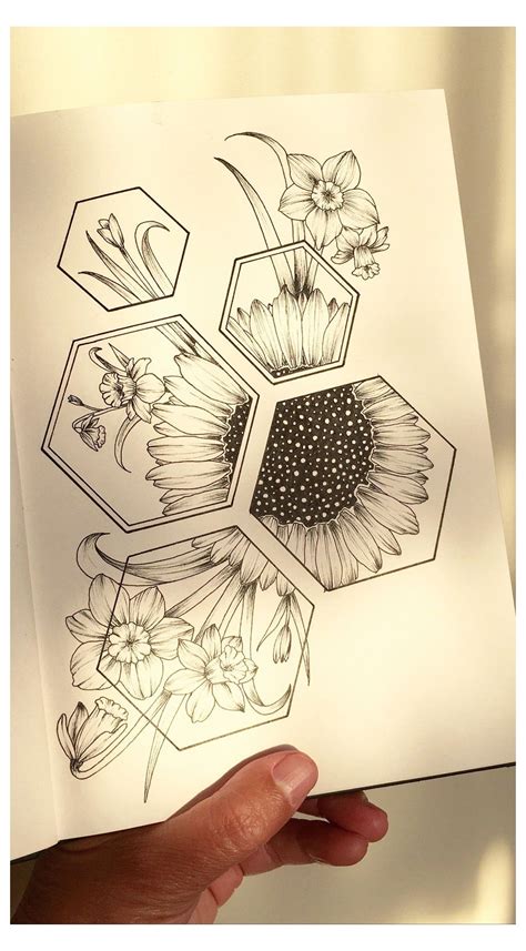 Sunflower And Daffodils Sunflower Shading Drawing