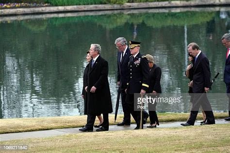 Former President George W Bush And Laura Bush Along With Jeb And