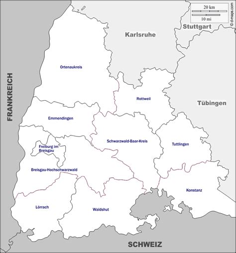 Der bezirk und regierungsbezirk niederbayern liegt im osten von bayern. Regierungsbezirk Freiburg Kostenlose Karten, kostenlose ...