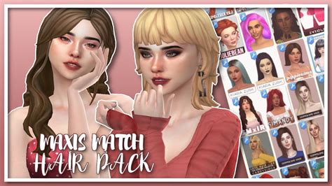 Maxis Match Hair Pack The Sims 4 Cc Showcase Free Download 🌼 Youtube