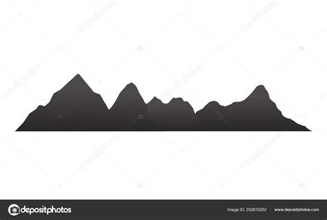 Siluetas De Montaña Con Vistas Vector De Terreno Vectorial Colinas Rocosas Silueta De Montañas
