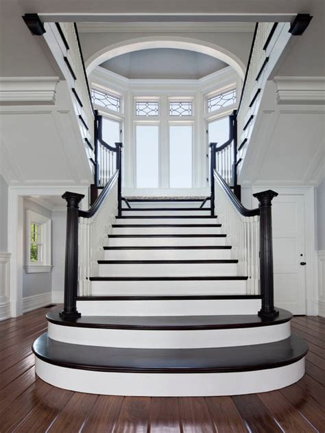 Black And White Staircase Ideas Download Wallpaper For Hall And