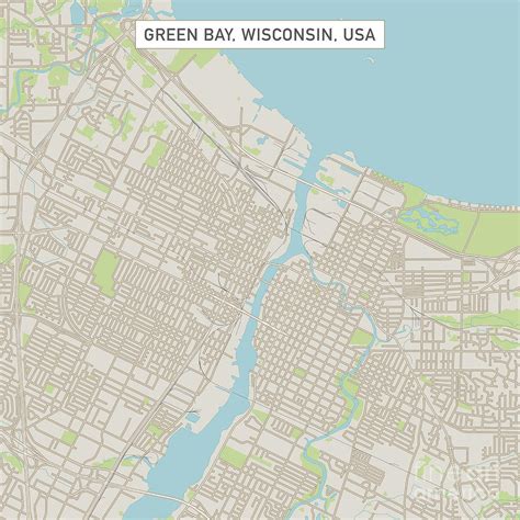 Greenbaywisconsinuscitystreetmap60000 Digital Art By Frank Ramspott