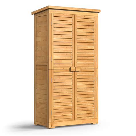Buy Qsun 63 Outdoor Storage Cabinet With Doors Fir Wood Outdoor