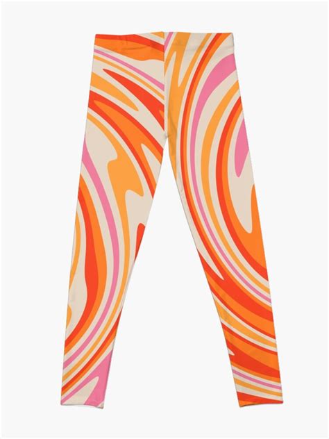 70s Retro Swirl Color Abstract Leggings For Sale By Trajeado14