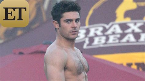 Shirtless Zac Efron Shows Off Pack On Neighbors Set