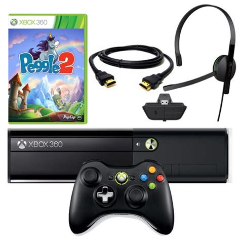 Microsoft Xbox 360 4gb Console W Wireless Controller Peggle 2 Game