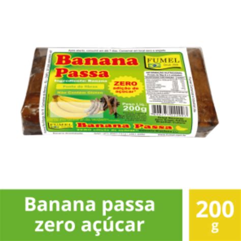 Green Fruit Doce Banana Passa Fumel Zero Natural Pct 200g