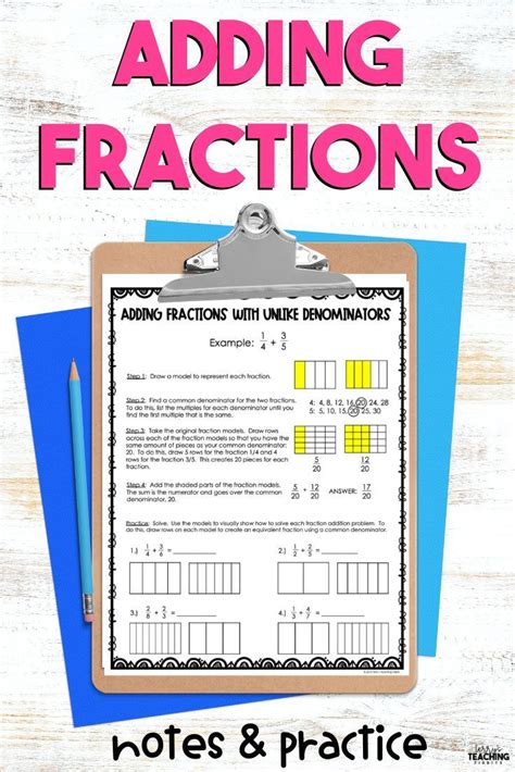 Adding And Subtracting Fractions With Visual Models Printable In 2021