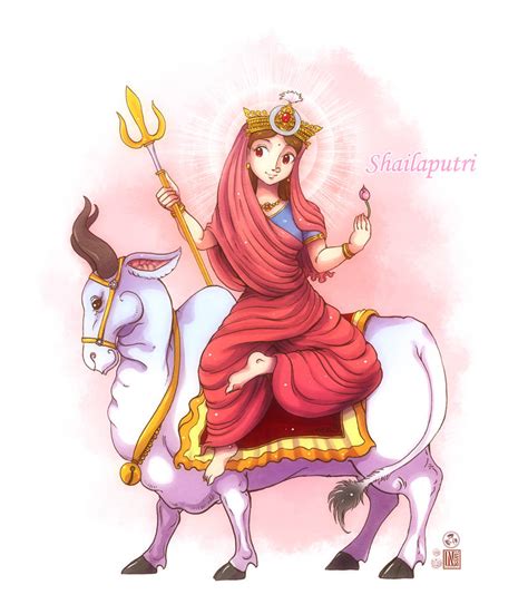 Day 1 Of Navratri Shailputri The Absolute Form Of Mother Nature Trishul In Her Right Hand