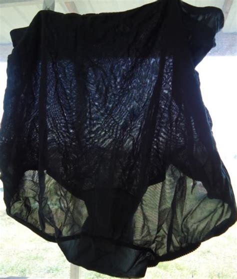 Nos Vtg Black Nylon Sheer Silky Panties 1970s Usa Made Sz 7 Unworn 28