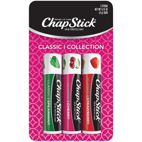 Chapstick Classic Variety 1 Carded Pack Of 3 Sticks Cherry Spearmint