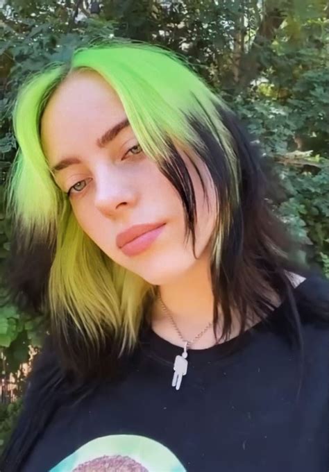 Billie Eilish Face Green Hair